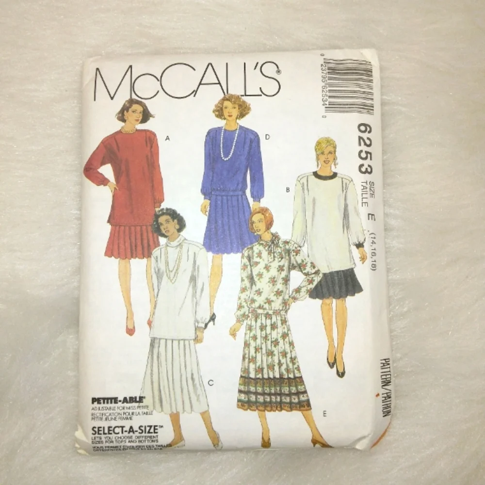 McCall's 6253 Misses 2 piece dress Size 14-16-18